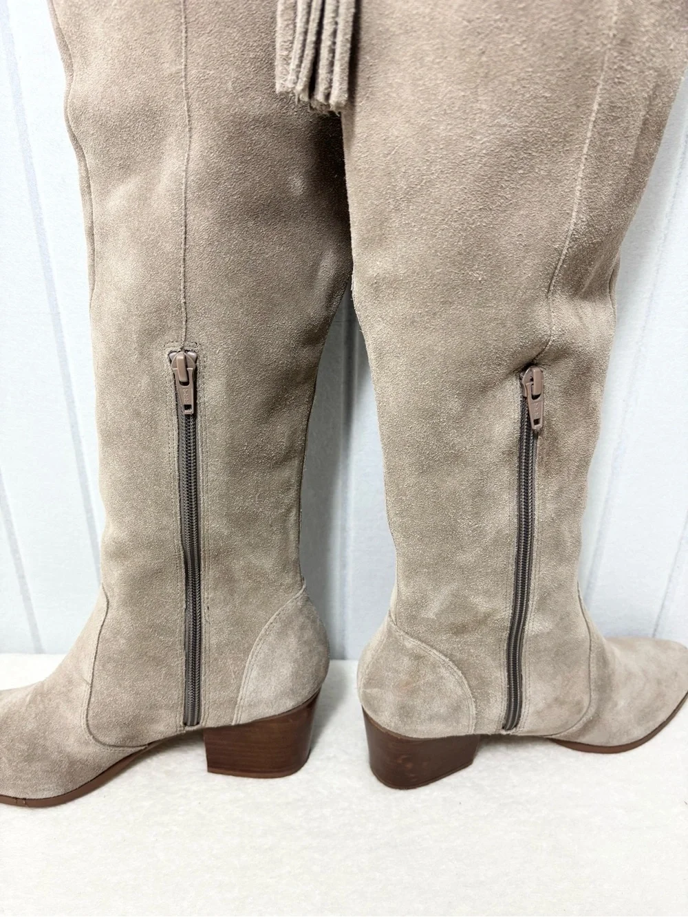 Sole Society Taupe‎ Cow Suede Over-the-Knee Boots 